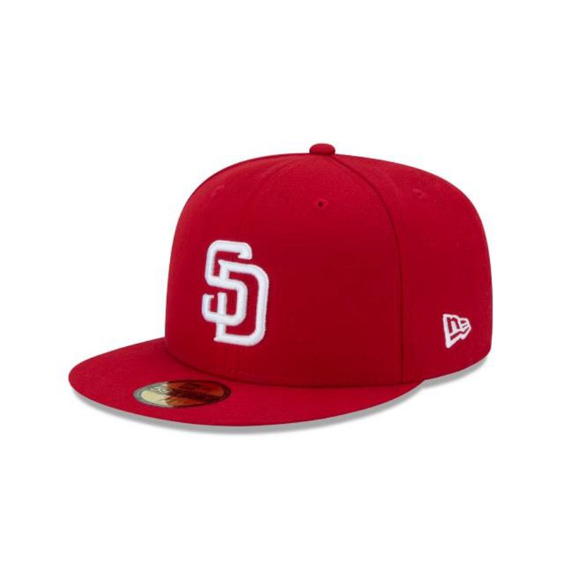 MLB San Diego Padres Basic 59Fifty Fitted (SHK2289) - Red New Era Caps